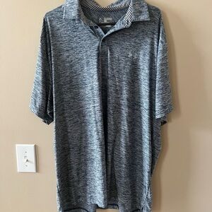 Under Armour Men's Heathered Gray Polo Shirt 2XL Loose